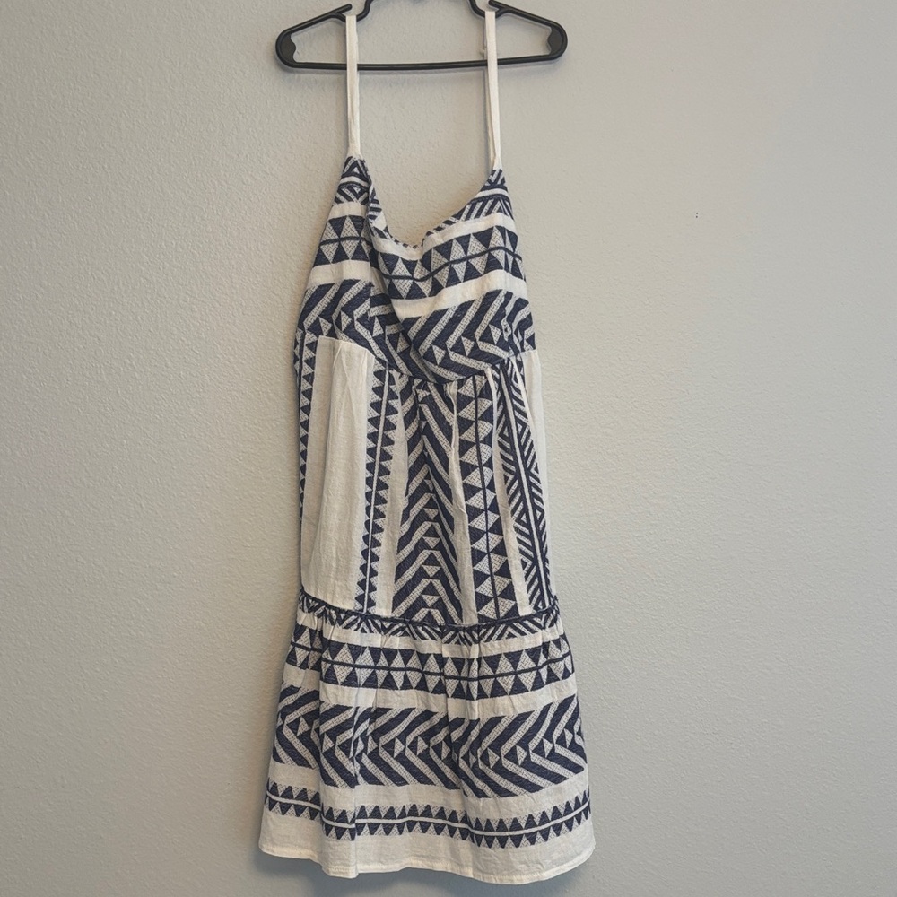 Francesca's Collections Blue and White Patterned Dress